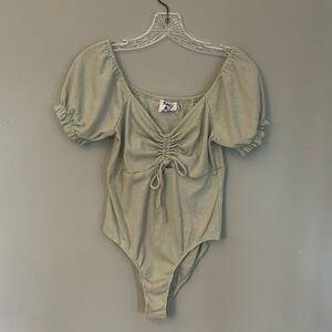 Princess Polly Sage Green Bodysuit EUC Size 8